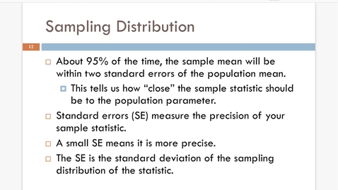 Thumbnail for Lesson 2.4. Sampling Distribution c