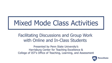 Thumbnail for Mixed Mode Class Activities
