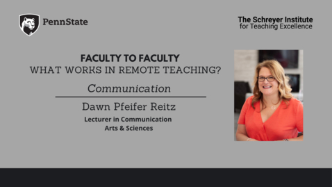 Thumbnail for entry Faculty to Faculty: What Works in Remote Teaching? [Communication]