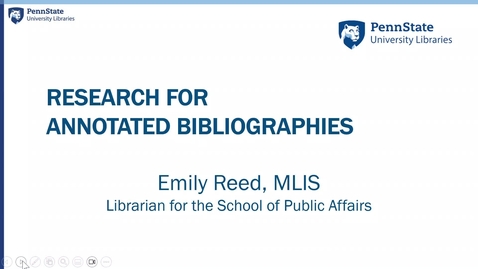 Thumbnail for entry Research for Annotated Bibliographies