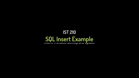 Thumbnail for entry SQL Insert with Identity Example