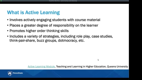 Thumbnail for Active Learning in Socially Distanced Classrooms: Keep Teaching Webinar Series