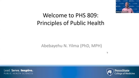 Thumbnail for PHS 809 - Introduction to the Course