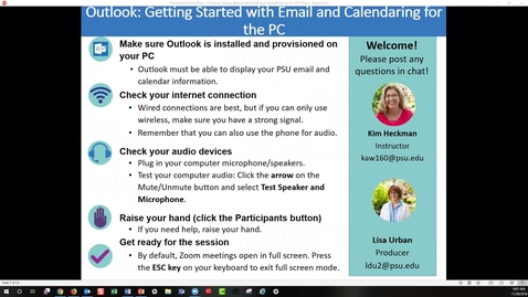 Thumbnail for Outlook - Getting Started with Email and Calendaring for PC