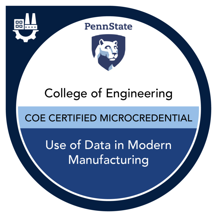Use of Data in Modern Manufacturing badge.