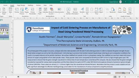 Thumbnail for entry Impact of Cold Sintering Process on Manufacture of Steel Using Powdered Metal Processing