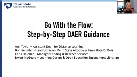 Thumbnail for entry Go with the Flow: Step-by-Step OAER Guidance: Keep Teaching Webinar Series