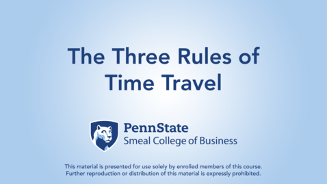 Thumbnail for The Three Rules of Time Travel