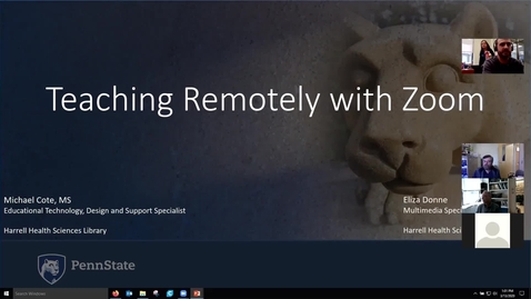 Thumbnail for Teaching Remotely with Zoom_Recorded Session from March 13 2020