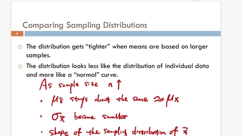 Thumbnail for entry Lesson 2.4. Sampling Distribution b