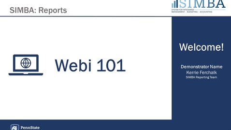 Thumbnail for SIMBA Reporting - Webi 101
