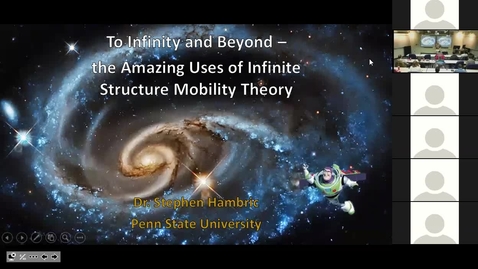 Thumbnail for CAV Seminar (1/9/2019) Dr. Steve Hambric -- To Infinity and Beyond: The Amazing Uses of Infinite Structure Theory