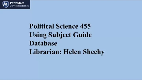 Thumbnail for PLSC455_Why_Use_a_Subject_Database