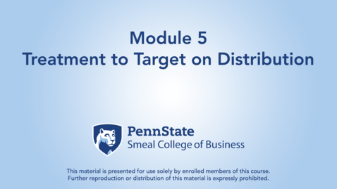 Thumbnail for ACCTG 802 Module 5 : Treatment to Target on Distribution