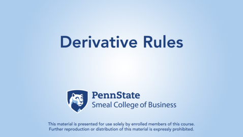 Thumbnail for Derivative Rules