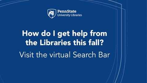 Thumbnail for entry University Libraries Search Bar