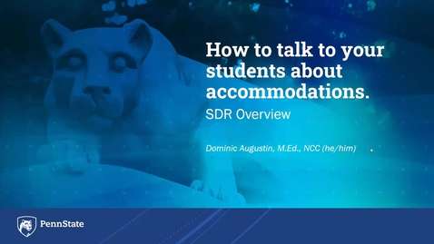 Thumbnail for entry How to talk to Your students about Accommodations