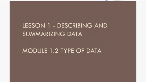 Thumbnail for Lesson 1.2. Type of Data a