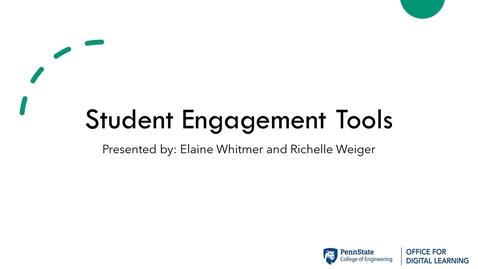 Thumbnail for entry ODL Workshop - Engagement Tools