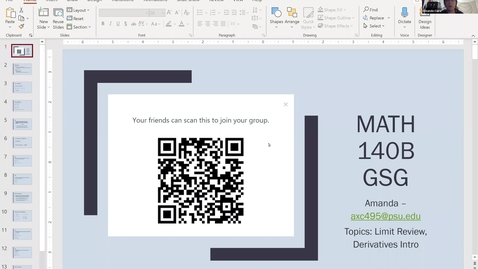 Thumbnail for entry PSL-GSG MATH 140B - Amanda (Fall 2020 Week 6)