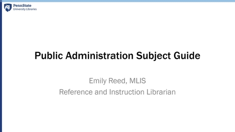 Thumbnail for Public Administration Subject Guide