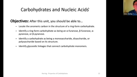 Thumbnail for CHEM 130 - Properties of Carbohydrates