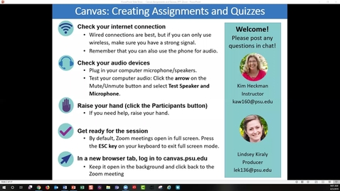 Thumbnail for Canvas: Creating Assignments and Quizzes
