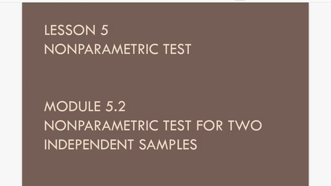 Thumbnail for Lesson 5.2. NP test for Two Indep Samples a