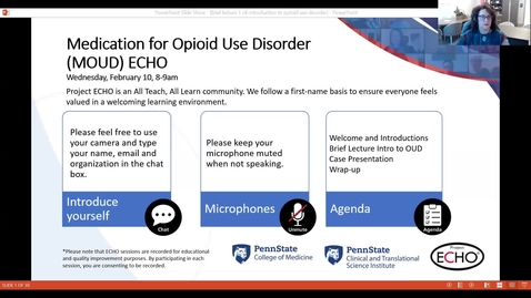 Thumbnail for entry Recording: Medication for Opioid Used Disorder (MOUD) [ECHO PHS571]