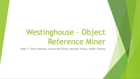 Thumbnail for Westinghouse - Object Reference Miner - Team #1