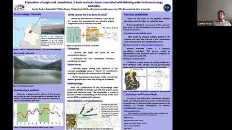 Thumbnail for entry Exploration of origin and remediation of taste and odor issues associated with drinking water in Bucaramanga, Colombia.