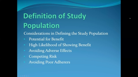 Thumbnail for Lecture 4.1. The Study Population (Part 2) [PHS580]