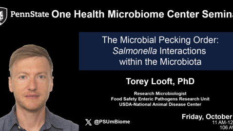 Thumbnail for The Microbial Pecking Order: Salmonella Interactions within the Microbiota | Torey Looft, PhD (USDA)