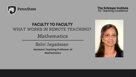 Thumbnail for entry Faculty to Faculty: What Works in Remote Teaching?[Mathematics]