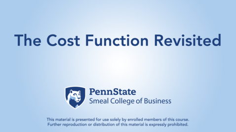 Thumbnail for The Cost Function Revisited