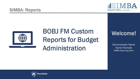 Thumbnail for BOBJ (Webi) FM Custom Reports for Budget Administration