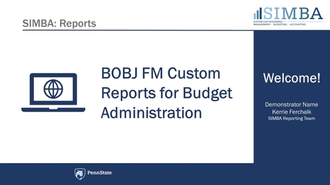 Thumbnail for entry BOBJ (Webi) FM Custom Reports for Budget Administration