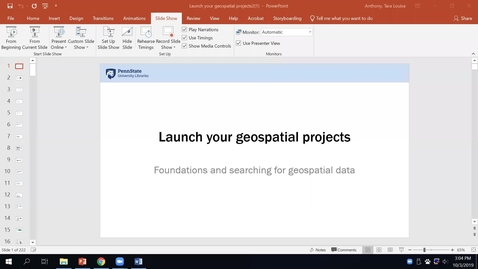 Thumbnail for entry Launch your geospatial projects: Foundations and searching for geospatial data