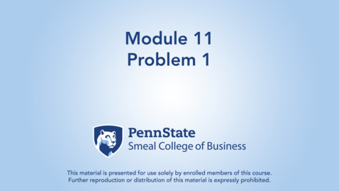 Thumbnail for ACCTG 802 Module 11: Problem 1