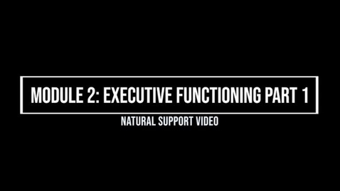 Thumbnail for entry Module 2: Executive Functioning Part 1 - Natural Supporter