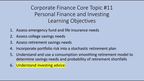 Thumbnail for Topic 11 Section 6 Personal Finance Investment Advice (AD)