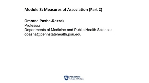 Thumbnail for Lesson 3.2. Measures of Association (Part 2) [PHS550]