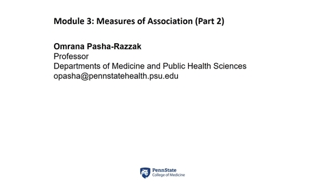 Thumbnail for entry Lesson 3.2. Measures of Association (Part 2) [PHS550]