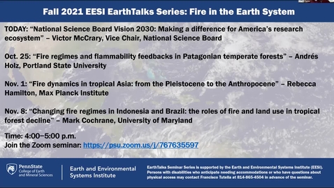 Thumbnail for entry EarthTalks 2021-10-18: Victor McCrary
