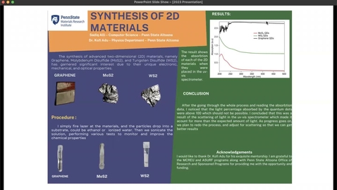Thumbnail for entry Synthesis of 2D materials Graphene, MoS2, WS2.