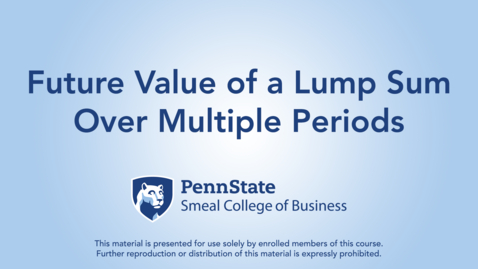 Thumbnail for Future Value of a Lump Sum Over Multiple Periods