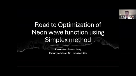 Thumbnail for entry Road to Optimization of Neon wave function using Simplex method