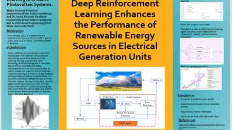 Thumbnail for entry The application of Reinforcement Learning to Enhance Renewable Energy Sources in Electrical Generation Units such as Photovoltaic Systems