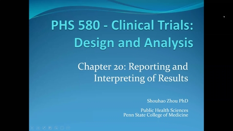 Thumbnail for Lecture 10.3. Reporting Results (Part 1) [PHS580]