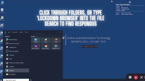 Thumbnail for Accessing Respondus Tutorial